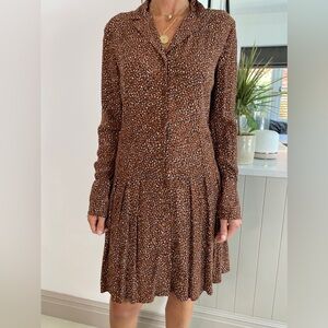 & Other Stories brown polka dot fit and flare dress